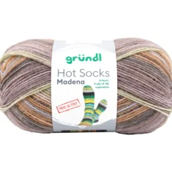Garn Hot Socks Madena 4-fach nut-mix 100g