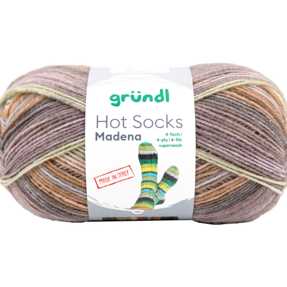 Garn Hot Socks Madena 4-fach nut-mix 100g