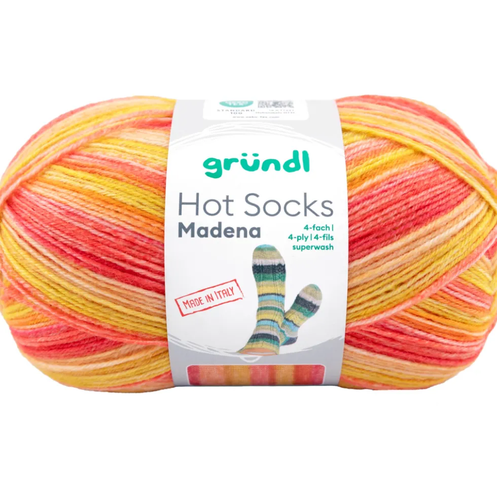 Garn Hot Socks Madena 4-fach sunrise 100g