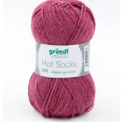 Garn Hot Socks uni 50g marsalarot meliert