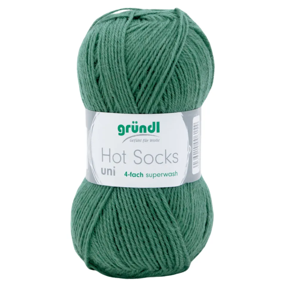 Garn Hot Socks uni 50 g tannengrün