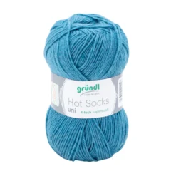 Garn Hot Socks uni 50 g türkisblau