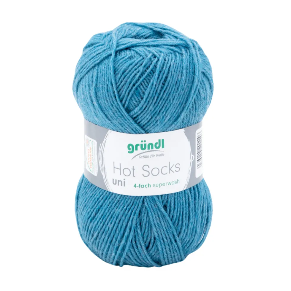 Garn Hot Socks uni 50 g türkisblau
