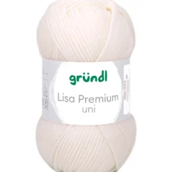Garn Lisa Premium uni 50 g cremefarben