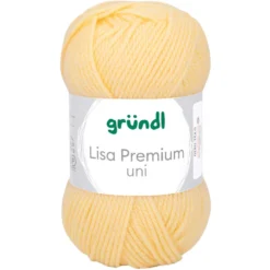 Garn Lisa Premium uni 50 g pastellgelb