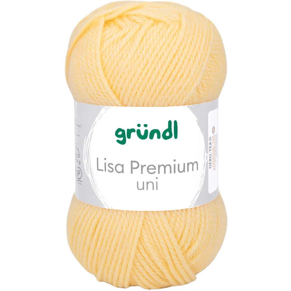Garn Lisa Premium uni 50 g pastellgelb