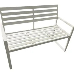 Gartenbank Atlanta 2-Sitzer, Aluminium, Weiß