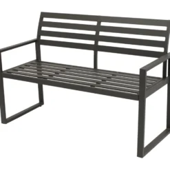 Gartenbank Atlanta 2-Sitzer, Aluminium, Dunkelgrau