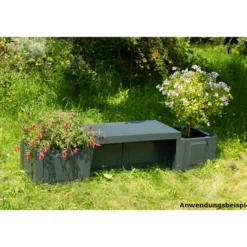 Gartenbank Berlin 2-Sitzer aus Kunststoff mit zwei Pflanzkästen