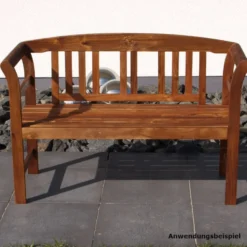 Gartenbank 2-Sitzer 123 x 45 x 83 cm Holz Akazie