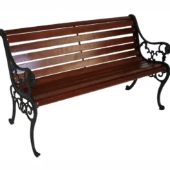 Gartenbank 2-Sitzer 130 x 61x 72 cm mahagonifarben Holz/Gusseisen