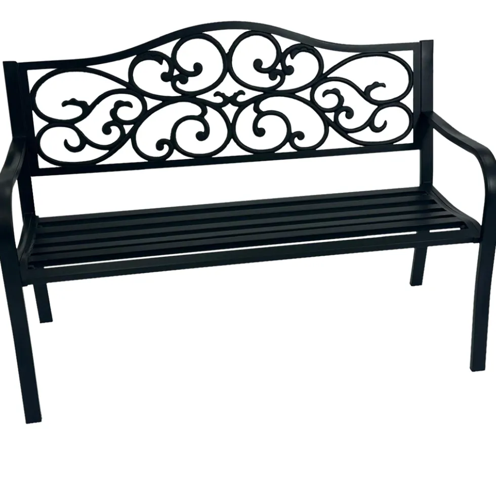 Gartenbank 2-Sitzer 127 x 63 x 85 cm Stahl schwarz