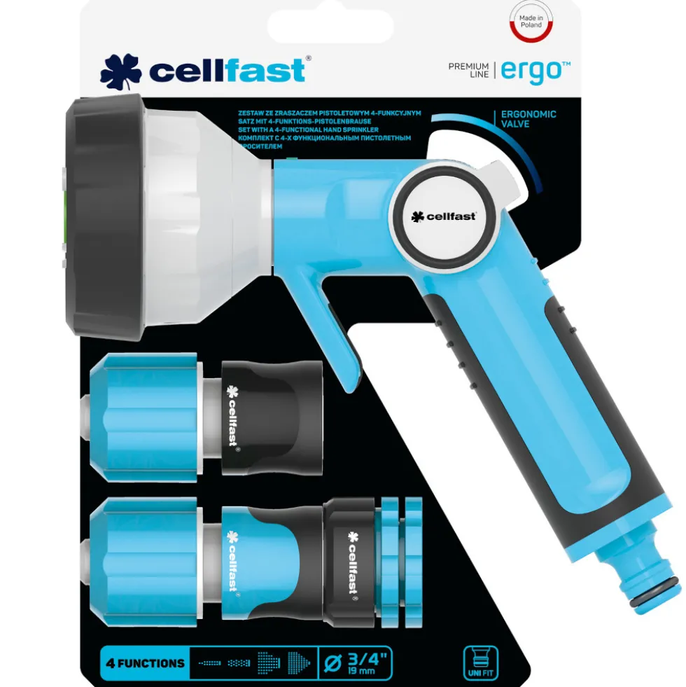 Gartenbrausen-Set ERGO™ 4-teilig, 3/4", mit 4-Funktions-Brause