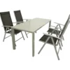 Gartengarnitur 5-teilig Aluminium Textilgewebe Schwarz