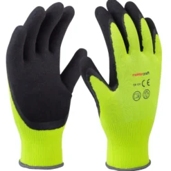Gartenhandschuhe Größe 9 gelb aus Polyester mit Latex-Beschichtung
