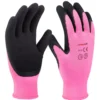 Gartenhandschuhe Größe 7 pink aus Polyester mit Latex-Beschichtung
