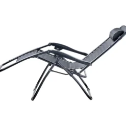 Gartenliege 2-in-1 inkl. Kopfkissen, schwarz