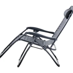 Gartenliege 2-in-1 inkl. Kopfkissen, schwarz