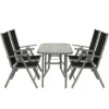 Gartenmöbel-Set 5-teilig, Alu, schwarz-Grau