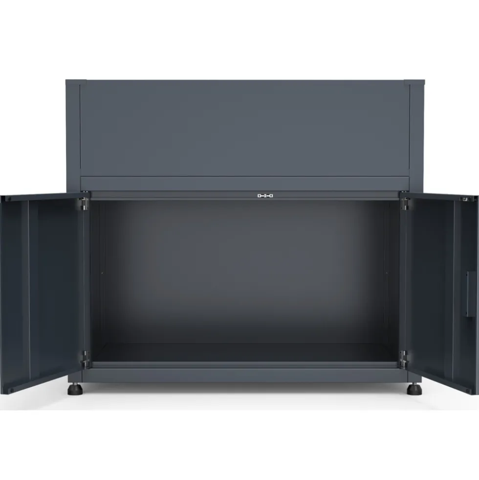 Gartenschrank mit Pflanzkasten, Stahl anthrazit