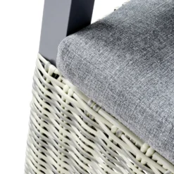 Gartensessel Polyrattan/Alu verstellbar gepolstert grau-meliert