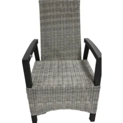 Gartensessel Polyrattan/Alu verstellbar gepolstert grau-meliert