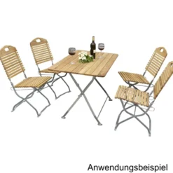 Gartensitzgruppe BAD TÖLZ 5-teilig Robinie Flachstahl verzinkt klappbar