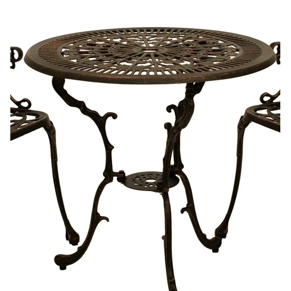 Gartensitzgruppe Jugendstil 5-teilig, Aluguss, Bronze-antik