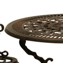 Gartensitzgruppe Jugendstil 3-teilig, Aluguss, Bronze-antik