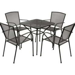 Gartensitzgruppe 5-teilig Streckmetall Anthrazit