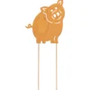 Gartenstecker Schwein ca. 45 cm hoch in Rost-Optik