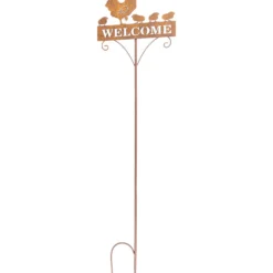 Gartenstecker "Willkommen" ca. 120 cm hoch in Rost-Optik