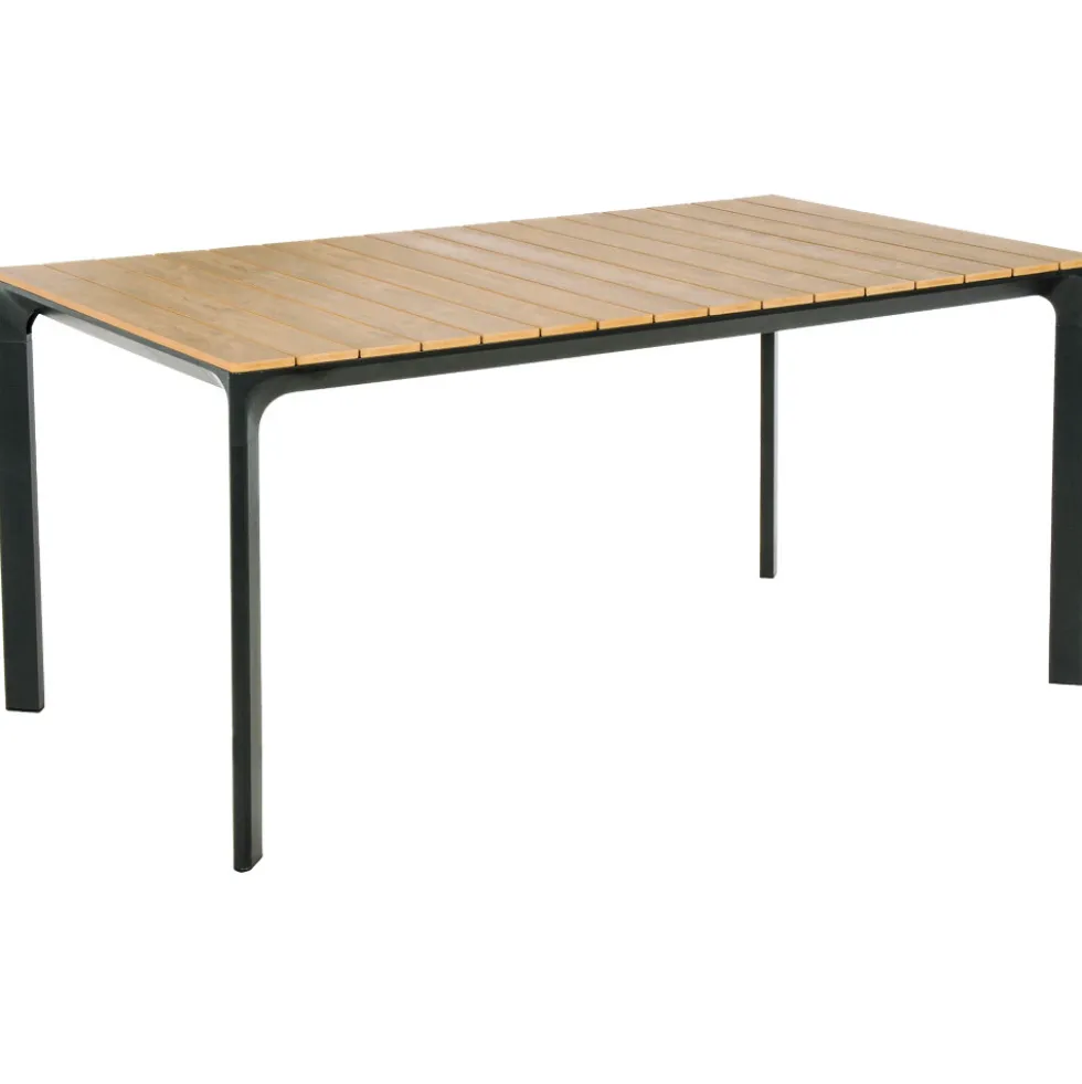Gartentisch „Arezzo“ Nonwood 160 x 90 x 74 cm in Teakoptik mit Aluminiumgestell