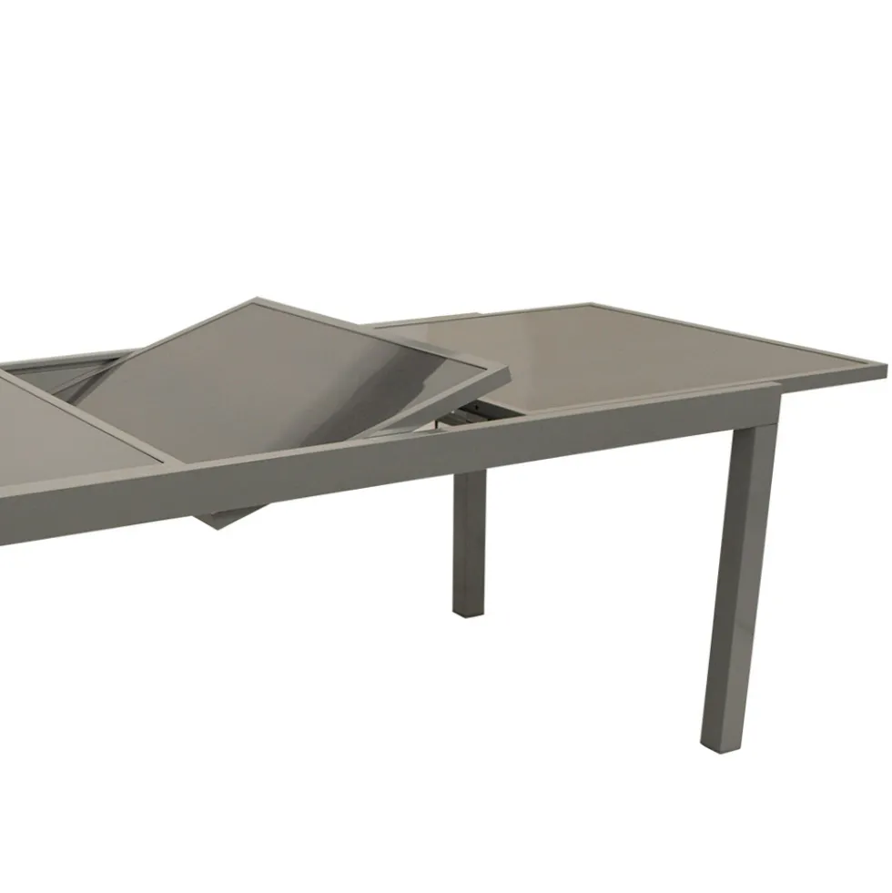 Gartentisch ausziehbar, 180/240x100x74cm Aluminiumgestell