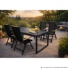Gartentisch ausziehbar 200/298x95x75 mit Nonwood-Tischplatte, schwarz