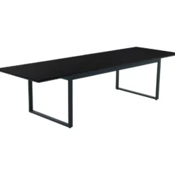 Gartentisch ausziehbar 200/298x95x75 mit Nonwood-Tischplatte, schwarz