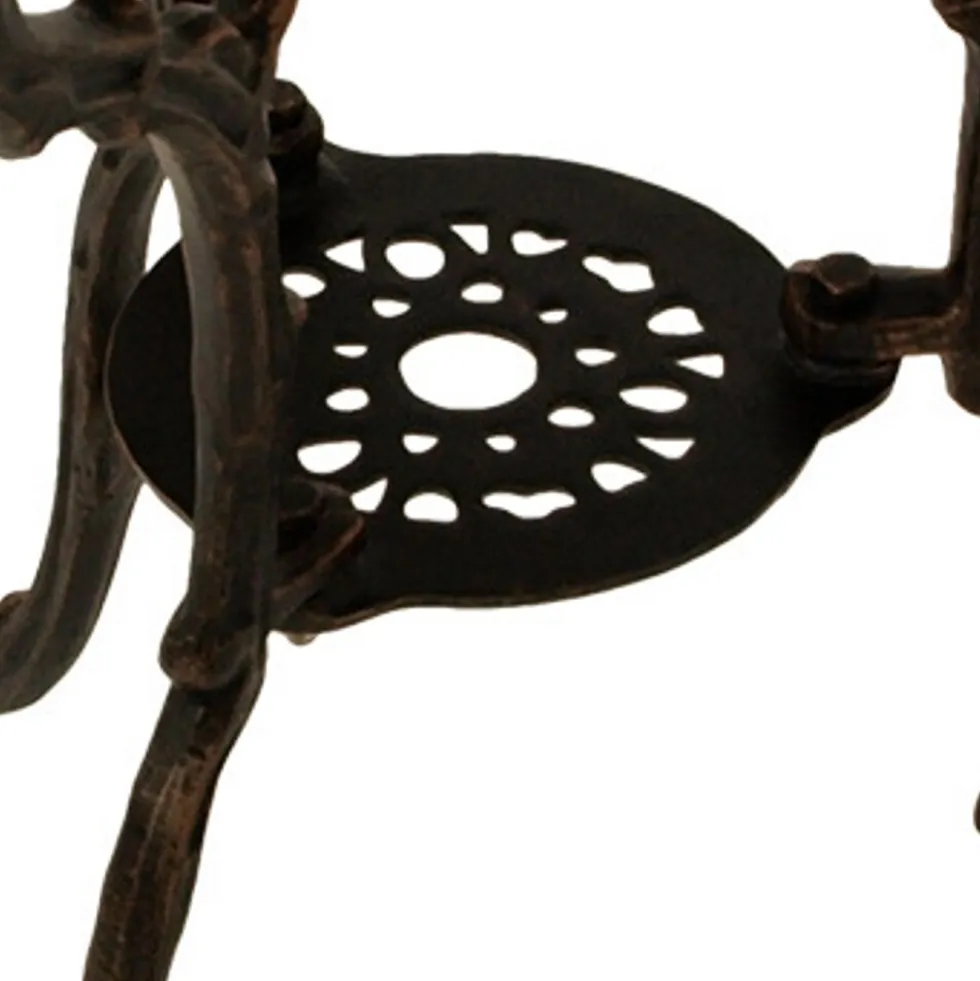 Gartentisch Jugendstil 70 x 70 cm, Aluguss in Bronze-antik