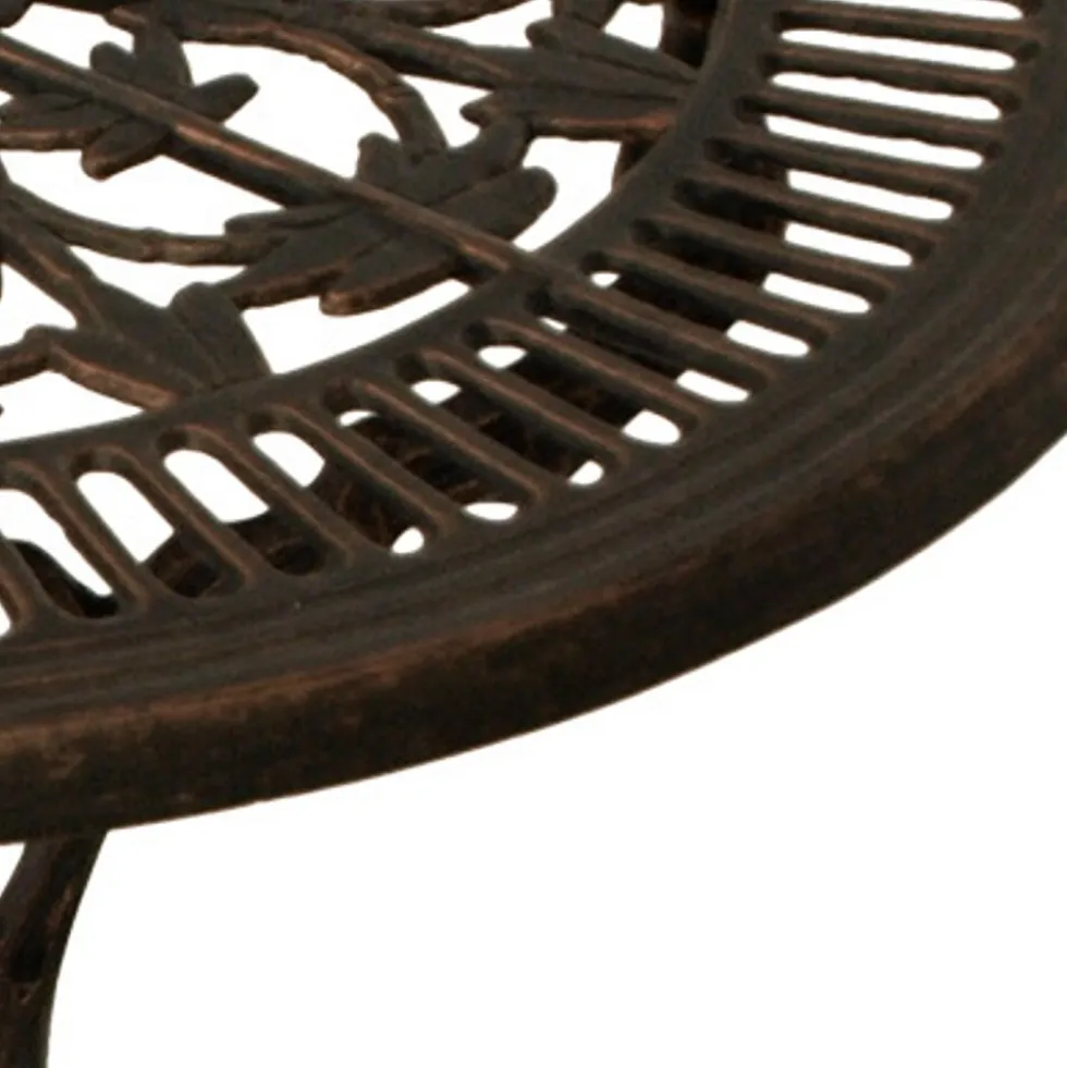 Gartentisch Jugendstil 70 x 70 cm, Aluguss in Bronze-antik
