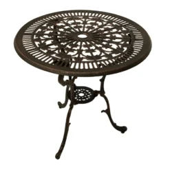 Gartentisch Jugendstil 70 x 70 cm, Aluguss in Bronze-antik