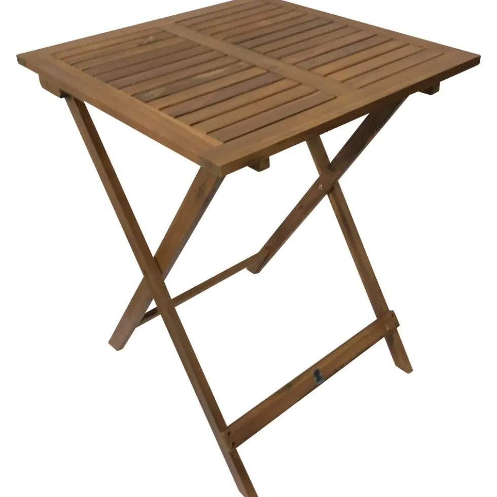 Gartentisch klappbar, quadratisch, 58 x 58 cm, Akazienholz geölt