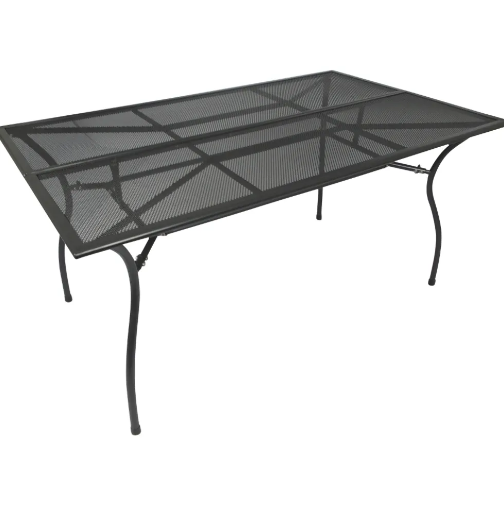 Gartentisch rechteckig, 150 x 90 x 73 cm, dunkelgrau, Streckmetall
