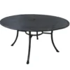 Gartentisch Rivo rund, 150 x 72 cm, Eisengrau, mit Schirmloch
