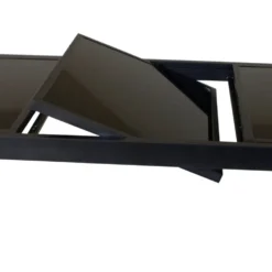 Gartentisch Torino 180/240x100x75cm ausziehbar Alu Glas Schwarz pulverbeschichtet