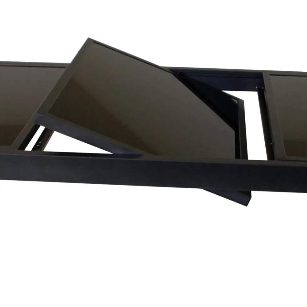 Gartentisch Torino 180/240x100x75cm ausziehbar Alu Glas Schwarz pulverbeschichtet