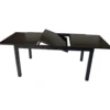 Gartentisch Torino 150/210x90x75cm ausziehbar Alu Glas Schwarz pulverbeschichtet