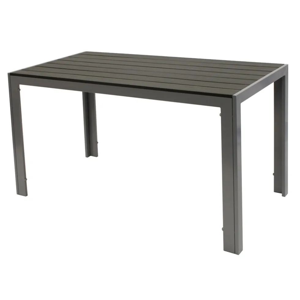 Gartentisch 70 x 125 cm Aluminium und Kunstholz