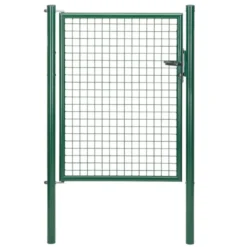 Gartentor aus Metall für Maschendrahtzaun grün, Höhe 100 cm, Einzeltor