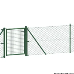 Gartentor aus Metall für Maschendrahtzaun grün, Höhe 100 cm, Einzeltor