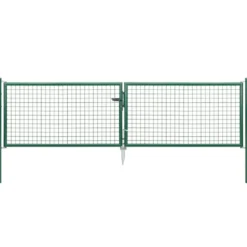 Gartentor aus Metall für Maschendrahtzaun grün, Höhe 75 cm, Doppeltor