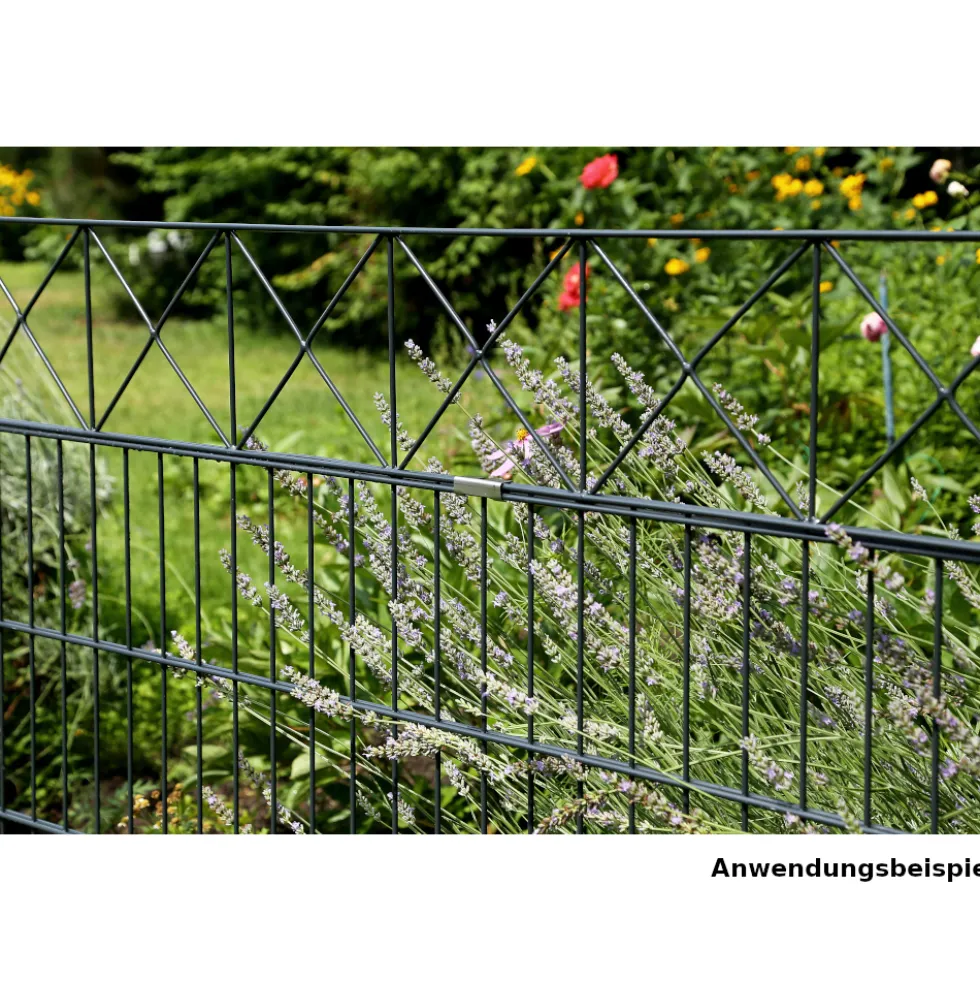 Gartenzaun-Dekorelement Nexus, 2000 x 200 mm, RAL 7016 anthrazit